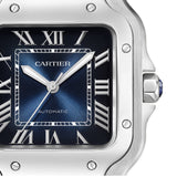 35mm Medium Blue Roman Dial Stainless Steel Bracelet
