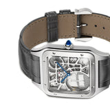 31mm Large Santos Dumont Stainless Steel Micro-Rotor Skeleton Dial