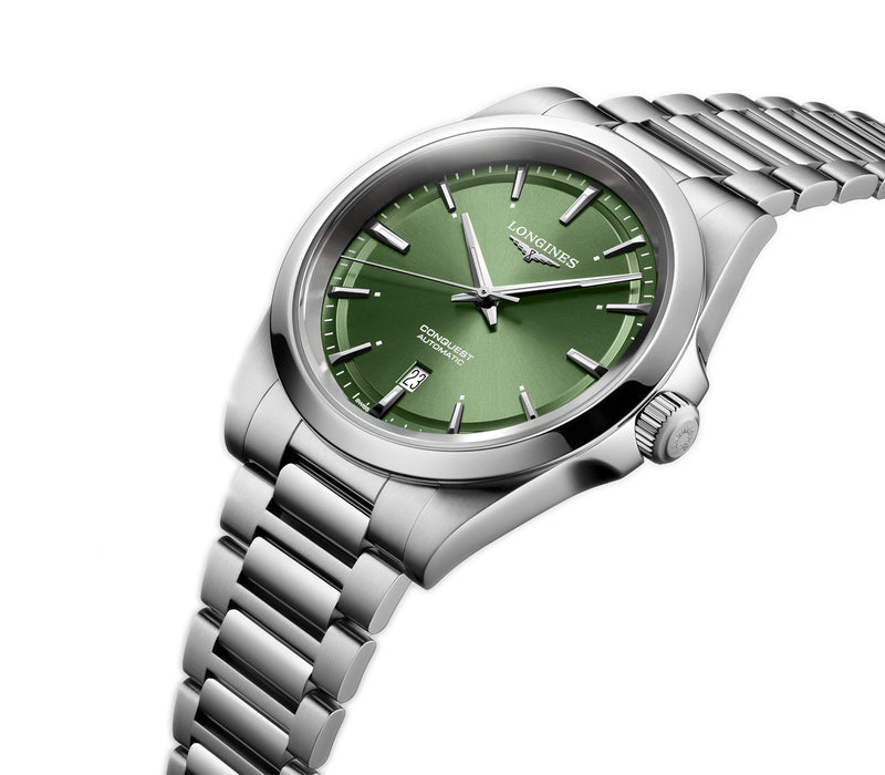 38mm Sunray Green Index Dial Stainless Steel Bracelet