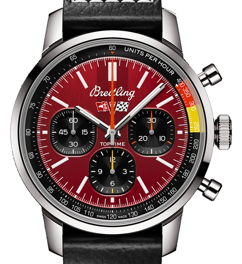 41mm Stainless Steel Red Dial Corvette Chronograph B01