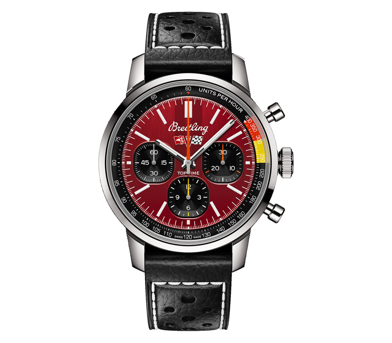 41mm Stainless Steel Red Dial Corvette Chronograph B01