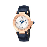 35mm 18k Rose Gold Silver Flinqué Dial