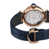 35mm 18k Rose Gold Silver Flinqué Dial