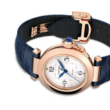 35mm 18k Rose Gold Silver Flinqué Dial