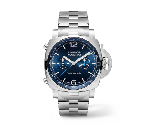 44mm Blue Dial Stainless Steel Bracelet Chronograph