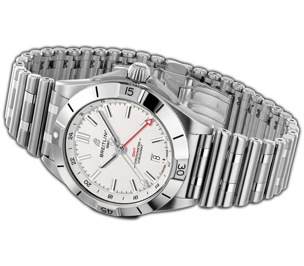 40mm White Dial Automatic GMT Stainless Steel Bracelet