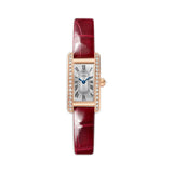 15mm Tank Americaine 18k Rose Gold Diamond Bezel Quartz