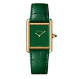 26mm Large Tank Louis 18k Yellow Gold Green Dial