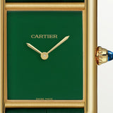 26mm Large Tank Louis 18k Yellow Gold Green Dial