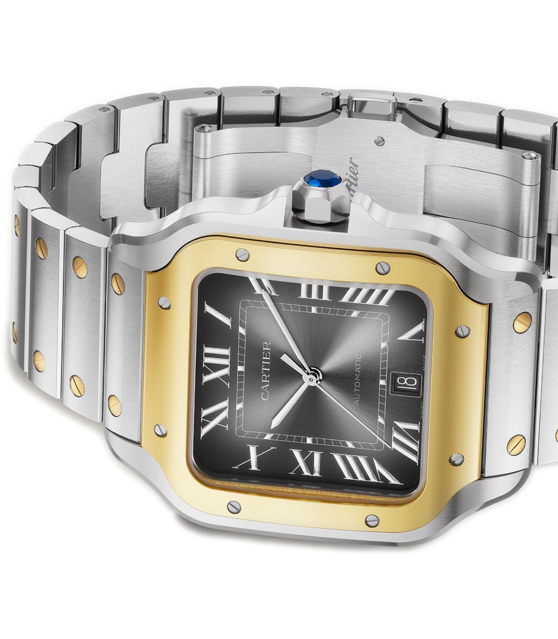 40mm Large Steel & 18k Yellow Gold Anthracite Grey Dial