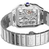 40mm Large Skeleton Dial Stainless Steel Bracelet Manual