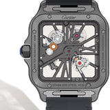 40mm Large Skeleton Dial Black ADLC Steel Bracelet Manual