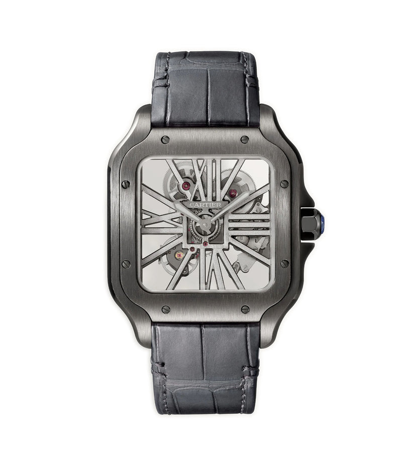 Cartier Santos 40mm Skeleton Dial Black ADLC Steel Bracelet WHSA0009 Element iN Time NYC