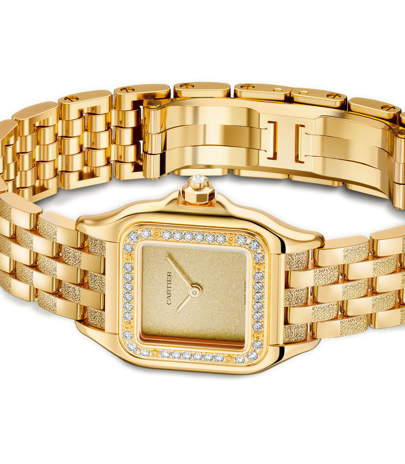 22mm Small 18k YG Diamond Bezel Golden Grain Dial