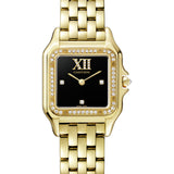 27mm Medium 18k YG Diamond Bezel and Black Diamond Dial