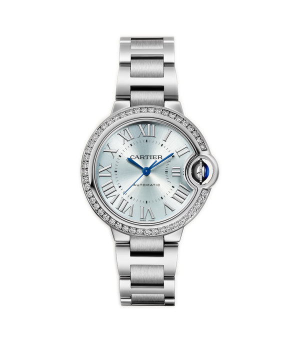 33mm Diamond Bezel Blue Silvered Dial Stainless Steel Bracelet