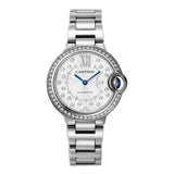 33mm Silver Diamond Dial Stainless Steel Bracelet