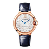36mm 18k Rose Gold Silver Diamond Dial