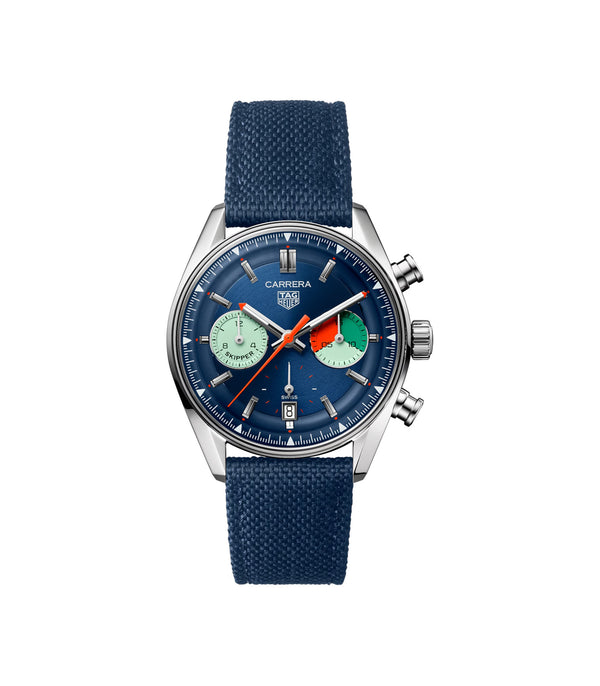 39mm Stainless Steel Chrono Skipper Navy Dial