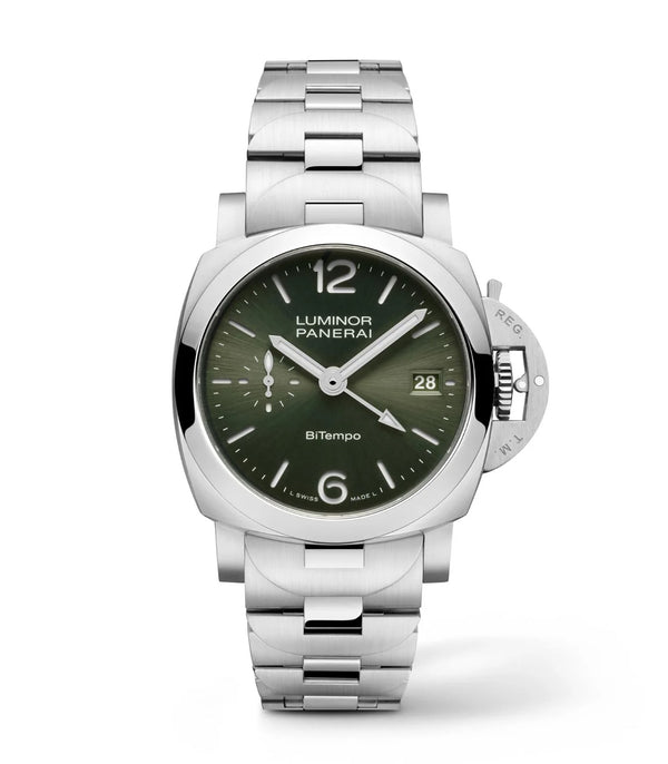 44mm Quaranta BiTempo Stainless Steel Green Dial