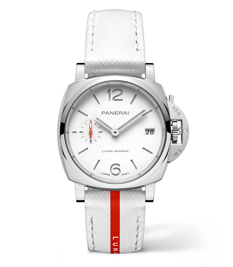 38mm Due Luna Rossa Steel White Dial