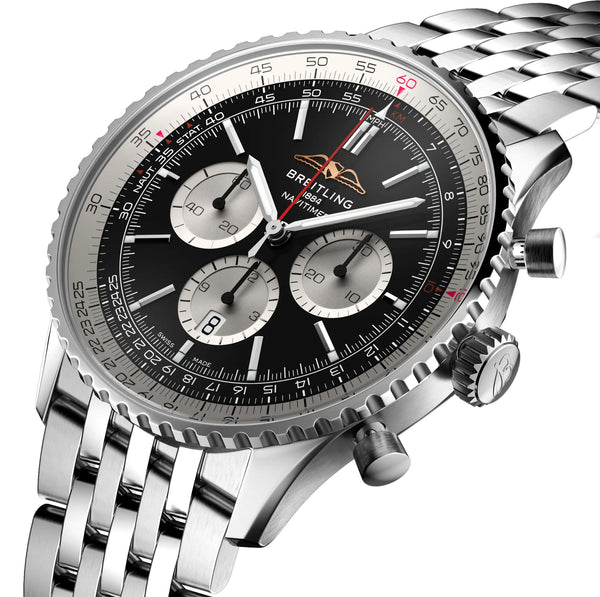 46mm B01 Chronograph Black Dial Stainless Steel Bracelet