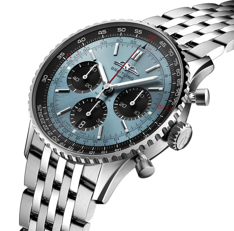 41mm B01 Ice Blue Dial Chrono Stainless Steel Bracelet