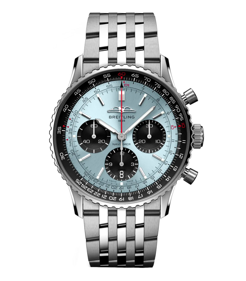 41mm B01 Ice Blue Dial Chrono Stainless Steel Bracelet