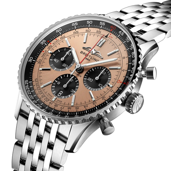 43mm B01 Chronograph Steel Copper Dial Stainless Steel Bracelet