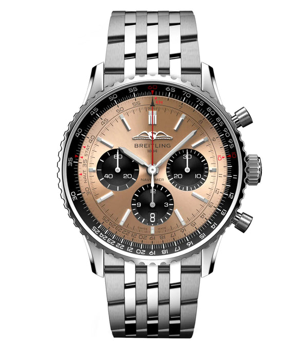 43mm B01 Chronograph Steel Copper Dial Stainless Steel Bracelet