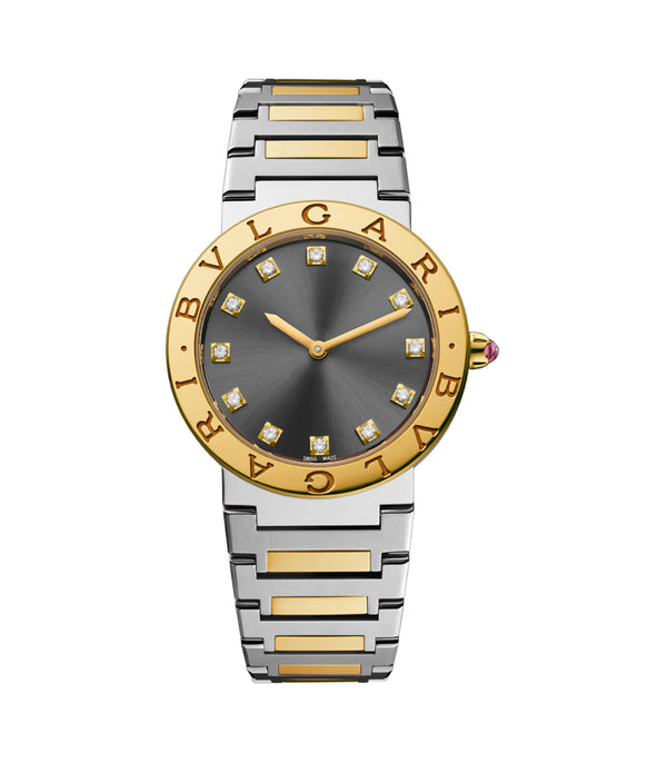 33mm Steel and 18k Yellow Gold Anthracite Diamond Dial