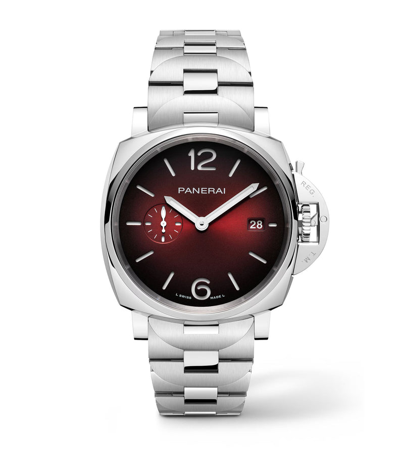 42mm Due Steel Burgundy Dial