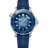 42mm Diver 300m Steel Summer Blue Dial On Rubber