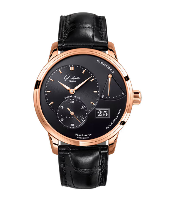 40mm PanoReserve 18k Rose Gold Black Dial