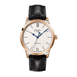 40mm Senator Excellence 18k Rose Gold Silver Dial
