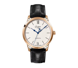 40mm Senator Excellence 18k Rose Gold Silver Dial