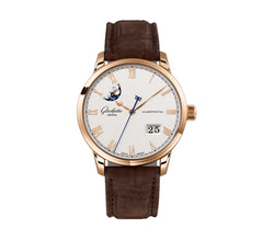 40mm Excellence Panorama Date Moon 18K Rose Gold Silver Dial