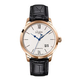 40mm Excellence Panorama Date 18k Rose Gold Silver Dial