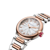 28mm 18k Rose Gold and Steel MOP Diamond Dial