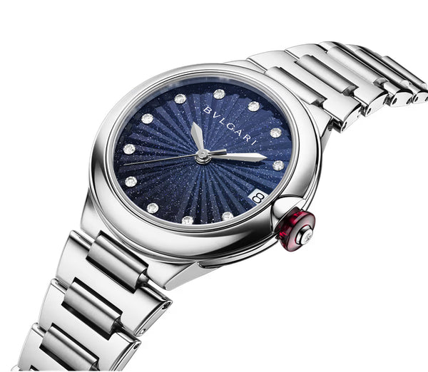 33mm Stainless Steel Blue Aventurine Diamond Dial