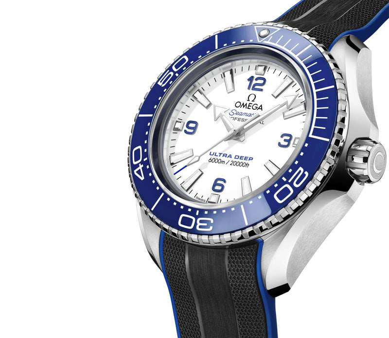 46mm Planet Ocean Ultra Deep 6000M Steel White Dial on Rubber