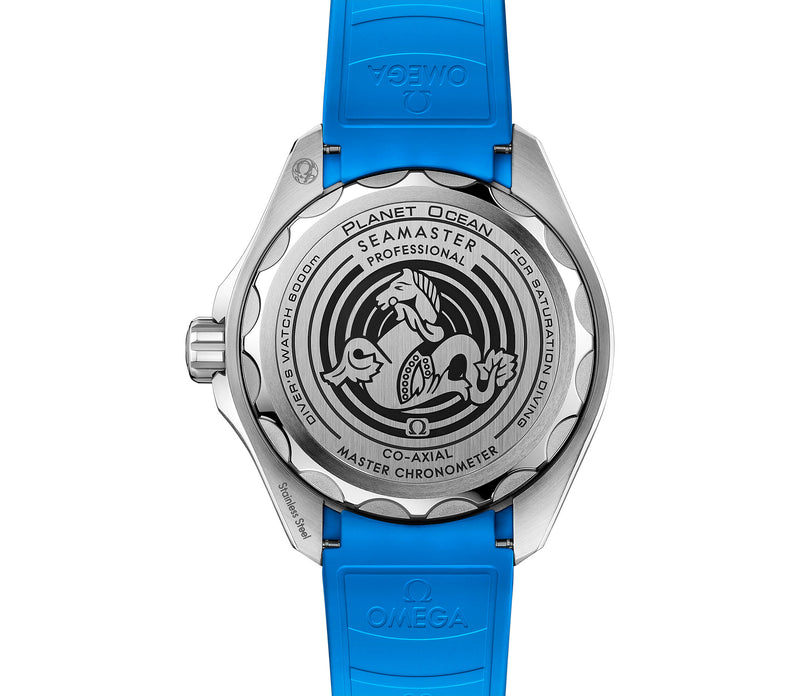 46mm Planet Ocean Ultra Deep 6000M Steel Blue Dial On Rubber