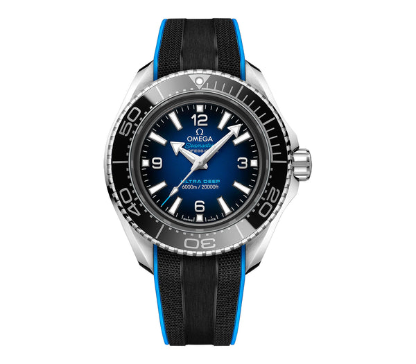 46mm Planet Ocean Ultra Deep 6000M Steel Blue Dial On Rubber