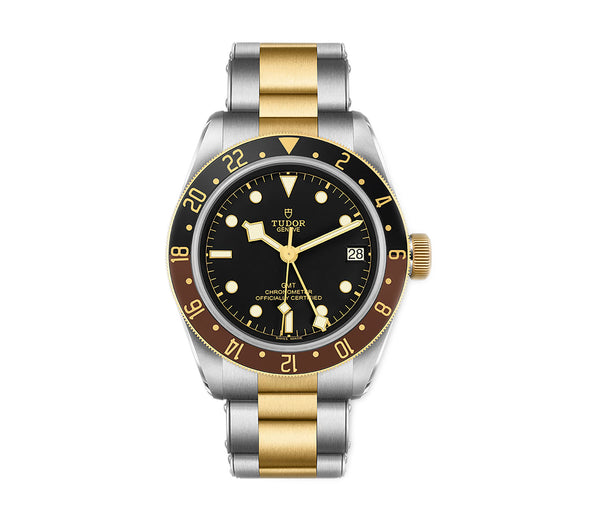 41mm GMT Steel and 18k Yellow Gold Black Dial