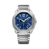 42mm Roma Steel Blue Dial Chronograph