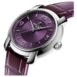 36mm Steel Purple Dial On Purple Leather Strap