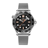 42mm Diver 300M Steel Mesh Bracelet Black Dial