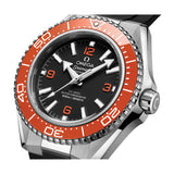 42mm Planet Ocean 600M Steel Black Dial Orange Bezel On Black Strap