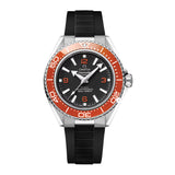 42mm Planet Ocean 600M Steel Black Dial Orange Bezel On Black Strap