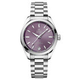 34mm Aqua Terra 150M Steel Bracelet Lavender Dial